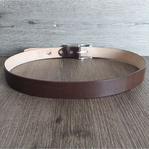Brown Leather Belt 40 - Picture 2 of 5